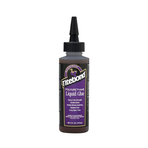 Heavy Duty Polyurethane Wood Glue Four Ounce Waterproof Adhesive For Carpentry And Diy Runs Smooth Fast Curing Formula.