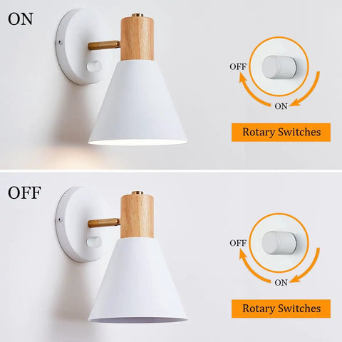 White Wood Wall Sconce Set Of 2 Adjustable Reading Lamps Dope Nordic Style Wall Lights For Bedroom Hallway And Living Room Hardwired E26 Bulb Compatible Easy Install Soft Ambience