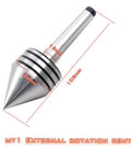 Beefy MT1 Live Bearing Tailstock For Metal And Wood Lathes, Heavy Duty, with 60 Degree Centers and 1MT Morse Taper, dimensions shown