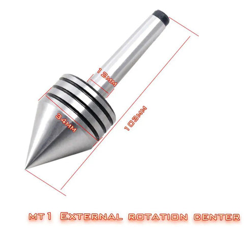 Beefy MT1 Live Bearing Tailstock For Metal And Wood Lathes, Heavy Duty, with 60 Degree Centers and 1MT Morse Taper, dimensions shown