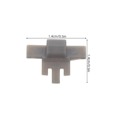 Image of a light gray 40Pcs Cabinet Door Hinge Restrictor Clips Soft Close Angle Limiter for 86 degree opening, dimensions 1.4cm x 1.4cm.