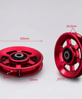Cable Pulley Wheel Replacement For Home Gym Equipment With CNC Aluminum Pulley Block And 6202RS Quiet Bearing, adjustable 75-114mm red pulley