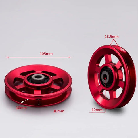 Cable Pulley Wheel Replacement For Home Gym Equipment With CNC Aluminum Pulley Block And 6202RS Quiet Bearing, 105mm red