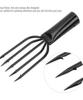 Five Prong Canopy Stainless Steel Fishing Harpoon Gig Fork With Barbed Hooks For Spearfishing Salmon Eel Frog Heavy Duty Fish Spear