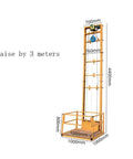 Heavy Duty Hydraulic Lifting Platform And Medium Freight Elevator For Home Or Garage With Smooth Cargo Hoist and Beefy Load Handling Plus Multi Purpose Workstation Upgrade, orange steel frame, dimensions 1000mm x 1000mm x 4400mm