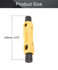 Double Ended Coax Cable Stripper 2 Pack For RG6 RG59 RG7 RG11 shown at 120mm size with yellow handle
