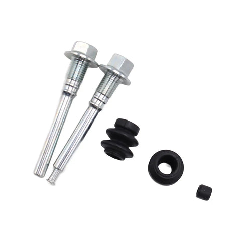 Premium Auto Rear Brake Caliper Slider Pin Kit Upgrade Your Rides With This Heavy Duty Slider Pins Set For Smooth Stopping Power And Easy Swap Installations That Save You Gobs Of Time And Cash On Shady Repair Bills Today, silver pins and black rubber seals