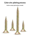 M4 Flat Head Wood Screws Set 340 Pcs Philips Drive Countersunk Self Tapping Screws Yellow Zinc Plated Finish for wood and metal projects