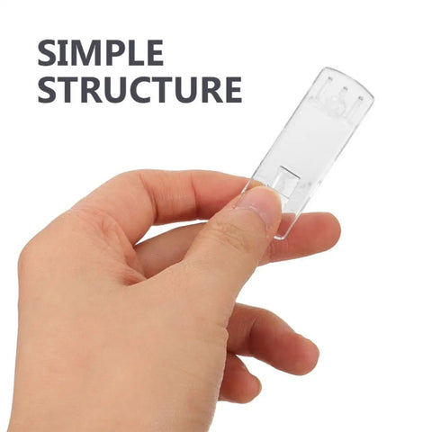 Tough As Nails Plastic Shelf Support Pegs Fifty Pack Super Easy To Install Cabinet Shelf Clips handheld showing simple structure