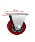 Maroon 1.5 Inch Directional Furniture Casters 38mm Silent Wear-Resistant Polyurethane Wheels Screw-Free Swivel Castors