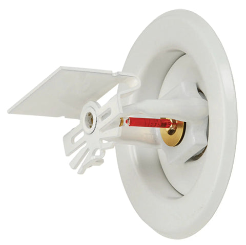 Superior Metal Ips Fire Sprinkler Escutcheon Head Plate Two Piece Cover Ring Crisp White For Recessed Pendent Sidewall Mounting close-up view