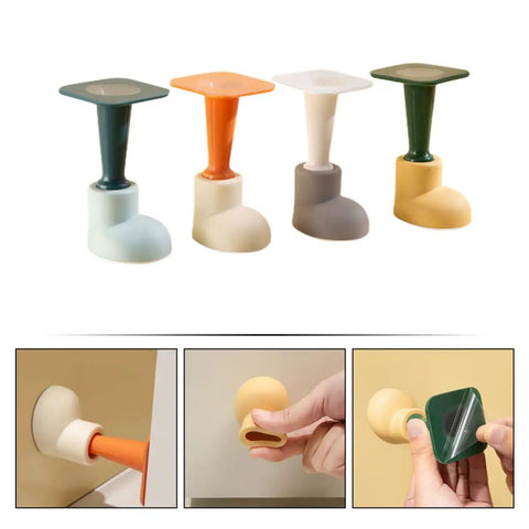 4 Pack Wall Mounted Door Stops Heavy Duty Door Protectors Made Of PP And TPR To Prevent Scratches For Home And Office Use