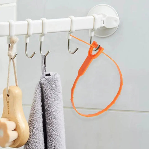 5 Pack 25 Inch Drain Clog Remover Snakes Hair Blockage Buster hanging on bathroom hook