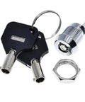 Double Side Pull Out Key Elevator Lock Switch With 2 Keys Including 12mm Nut Vending Machine Security Lockout Kit, 14.5mm x 23.6mm stainless steel