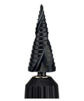 Heavy Duty 3 Piece Coated Cone Spiral Step Drill Bit Set With Triangle Shank For Metal Drilling And Hole Sawing Kits Ranging From 4 To 32 Mm Perfect Pro Grade Power Tools, black coated step drill bit showing 4-32 mm markings