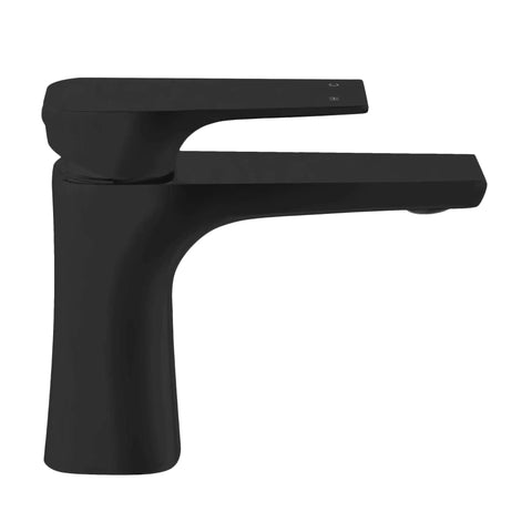 Single Hole Bathroom Faucet With Center Mount Installation, One Hand On Off And Temperature Control, Solid Brass, Side View