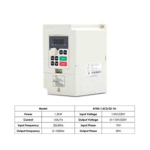 Powerful 1.5KW ER16 D65 110V Air Cooled Spindle Motor Kit with QL Inverter and 65mm Bracket for CNC routers, image of QL inverter.