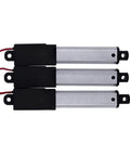 Three Plug And Play Robot Actuator With 30mm Or 50mm Stroke Run On DC 12V Power, designed for various workshop applications.