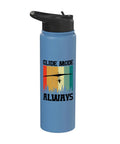Glide Mode Hang Gliding Inspired Stainless Steel Insulated Water Bottle For Hang Glider Pilots And Air Sports Fans, blue with lid.
