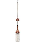 Outdoor Hanging Solar Lantern With LED Light In Bronze, Glass And Metal, Weather Resistant Yard Decor For Patio Or Garden