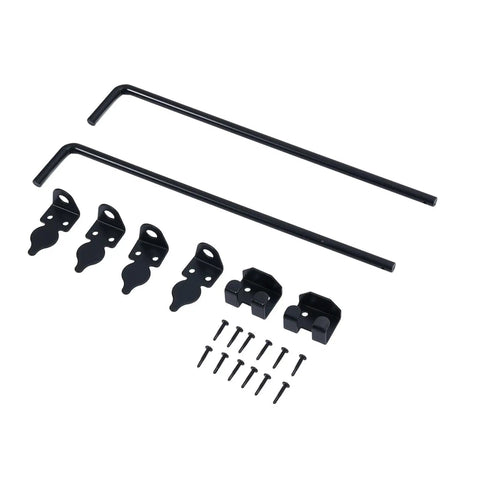 Beefy 18 Inch Heavy Duty Gate Drop Pin With Black Powder Coated Weatherproof Cane Bolt Gate Stopper And Hardware Pack For Wooden Metal And Iron Gates And Double Doors, brackets and screws