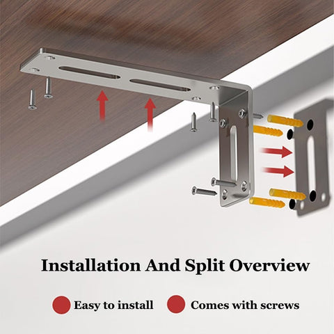 Installation of Heavy Duty Stainless Steel L Corner Shelf Brackets Set, Adjustable, Waterproof, 5x9x18 cm with screws