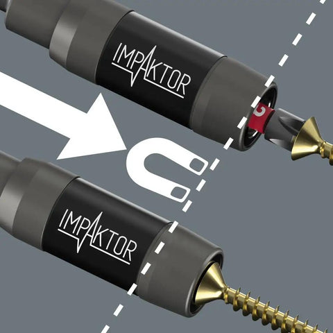 1/4-Inch Hex Drive Impaktor Bit Holder With Ring Magnet For Impact Drivers, Alloy Steel Construction, Carded Packaging, Made In Germany