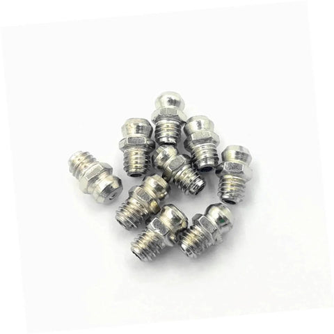 Assorted grease zerks from One Stop Grease Fitting Kit With Assorted Nozzles And Grease Gun Attachments For Bearings And Recessed Fittings Pro Grade And Easy To Use Handy Plastic Case Great For Workshops And Garages