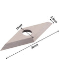 Top Shelf Carbide Indexable Inserts For Wood Lathe Turning Tools, square four-sided cutter measuring 30mm x 10mm x 2.5mm.