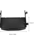 Slick Under Desk Keyboard Tray Featuring Smooth Glide Retractable Slides, black steel design, 19.85in width for home office use.