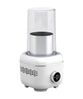 Dual Zone Desktop Cup Warmer And Cooler Plate Aluminum Electric Beverage Heater With Smart Quick Heat And Chill Control For Coffee Milk And Daily Essentials Keeps Your Sips Toasty Or Ice Smooth For That Perfect Desk Vibe All Day in white with transparent lid.