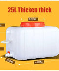 25L white portable water tank with red valve, dimensions 41x25.5x25cm, Durable Portable Water Tank For Home Office School Hotel And Public Spaces
