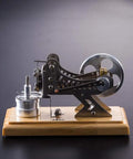 DIY Sterling Engine Kit For Vacuum Engine Model Enthusiasts, Tech Nerds, Physics Experiments, Desktop STEM Toy, Hands On Learning Demo, Build Your Own Vintage Heat Engine on wooden base