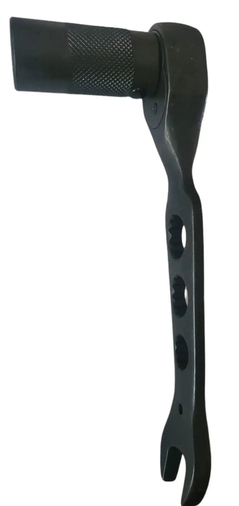 Heavy Duty Scaffold Ratchet Wrench Set With 7/8 Open End And 7/8 Socket Plus 1/2 Drive, Ergonomic Grip Handle, Knurled Socket