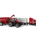 1 To 64 Scale 8250 Combine Harvesting Tractor And Truck Set With Rubber Wheels featuring AFS Connect Magnum 340 and grain trailer