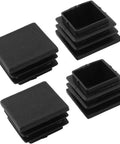 100 Pack 1 Inch Square Plastic Tube End Plugs For 1 Inch Outside Diameter Square Tubing, Durable Black Chair Glide Caps