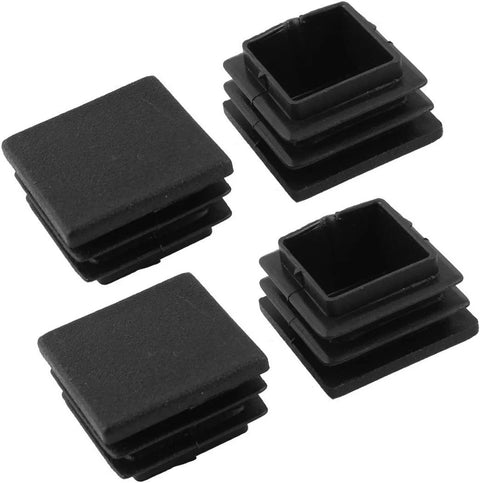 100 Pack 1 Inch Square Plastic Tube End Plugs For 1 Inch Outside Diameter Square Tubing, Durable Black Chair Glide Caps