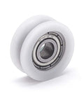 Heavy Duty White Nylon Pulley Wheel Featuring A Precision U Groove Channel For Seamless Sliding Door And Window Operations Offering Hella Smooth Silent Guidance That Delivers Zero Hassle Machine Efficiency.
