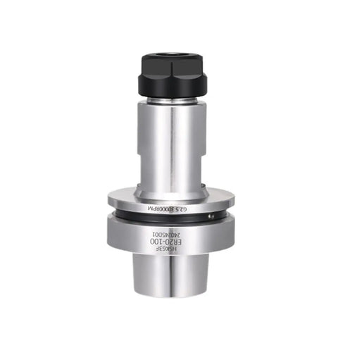 Heavy Duty Hsk63 F Er Collet Toolholder Built With Dynamic Balance And High Speed Precision For Slick Cnc Milling, shown from the front.