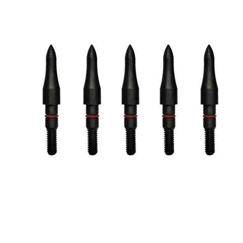 5 steel arrow tips from 12 Pack Screw In Archery Field Points, CNC Machined Steel, Durable, 100 to 300 Grain Weights, Eight Thirty Second Thread