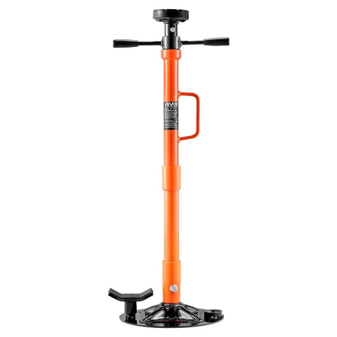 Legit Heavy Duty Underhoist Support Stand With Adjustable Height And Smooth Bearing Handle For 2204 Lb Rides, orange metal construction.