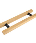 Rugged Rustic Pine Wood Front Door Pull Handle With Fittings For Double Sided Barn Style Sliding Hardware, Interior And Exterior Use, 39.4 Inch Length