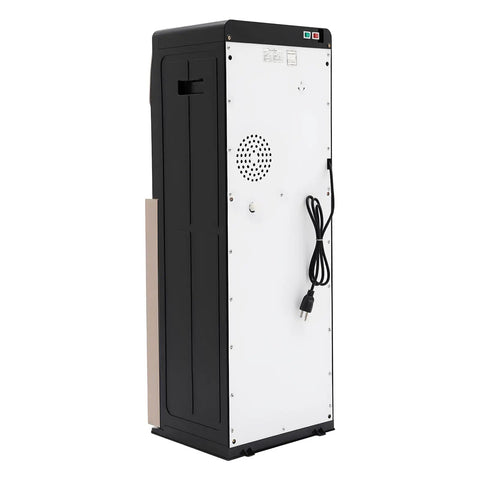 Back view of Bottom Loading 5 Gallon Water Dispenser With Hot And Cold Water, showing power cord and rear panel, champagne gold finish.