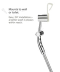 Handheld Toilet Bidet Sprayer With Precision Pressure Jet, Chrome finish with ergonomic design, thumb control, wall mount option