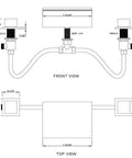 Technical drawing of Deck Mount Tub Faucet With Two Handles Waterfall Spout For Roman Tub In Chrome Finish, Quick Fill High Flow Bath Faucet ICC PMG Certified ASME A112 CSA B125 1 Certified For Bathroom Use, showing dimensions and component layout.