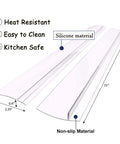 Two Pack 21 To 25 Inch Silicone Stove Gap Covers Flexible Food Grade Gap Filler For Kitchen Counter And Stovetop Semi Clear BPA Free