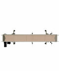 Heavy Duty 6 Foot Stainless Steel Conveyor Belt With Variable Speed Drive And 12 Inch Acetal Plastic Track For Fast Warehouse Moves from the top view.