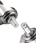 Heavy Duty Swivel Rubber Caster Wheels Dead Quiet Furniture Roller Replacement Set Of Five M11 Threaded Stem close-up of metal threads