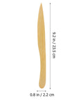 Two Pack Wooden Letter Opener Set, Handy Envelope Slitter For Quick Mail Openings with dimensions shown