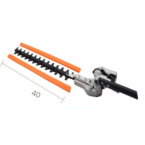 Pole Hedge Trimmer Attachment For Brush Cutters 26mm 9-Spline Square Cutting Head Adjustable 45 To 90 Degree Angles Converts Your Multi-Tool Into A Yard-Ready Pruning Pro For Hedging Shrubs And Bushes, 40cm blade
